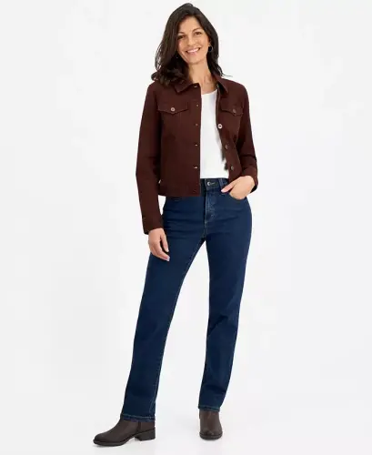 Women's Classic Denim Jacket, Created for Modazone - Grand Brown - 3