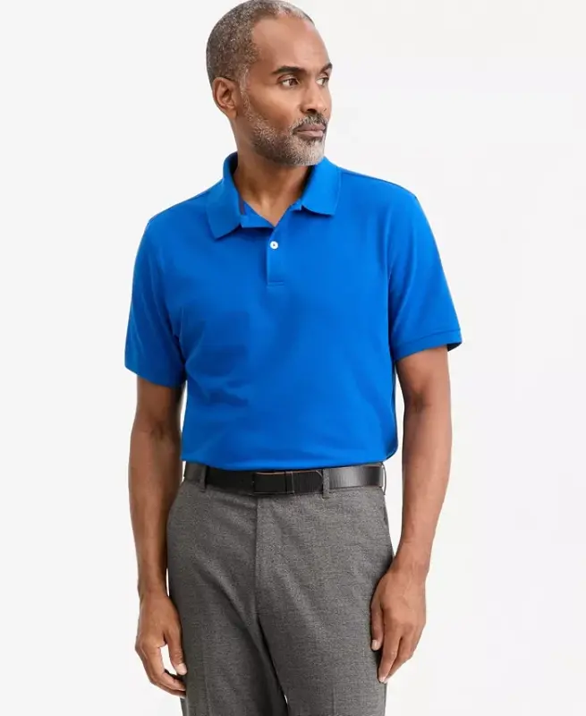 Men's Classic Fit Performance Stretch Polo, Created for Modazone - Sea Captain - CLUB ROOM