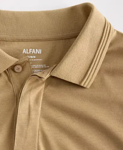 Men's Regular-Fit Mercerized Polo Shirt - Dusty Khaki 