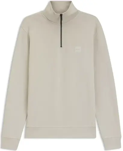 Men's Cotton-Terry Regular-Fit Sweatshirt - Open Beige - HUGO BOSS (1)