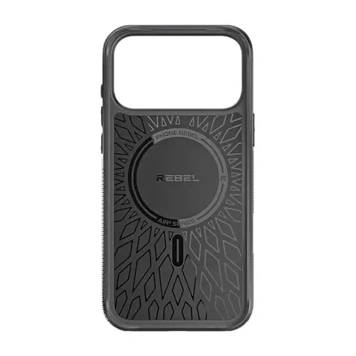 REBEL Air Case for iPhone 17 Pro Max [Air² Series] Strong MagSafe Compatible, Grippy Sides, Slim & Lightweight Cover, Camera Button, Protective Corners, Raised Lens Ring, 6.9 Inch Phone 2025 (Black) - 6