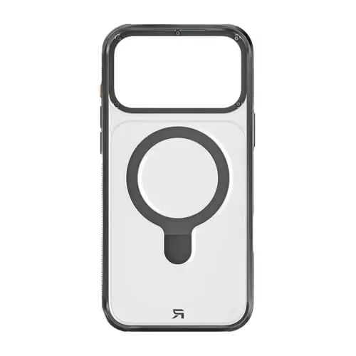 REBEL Semi-Clear Case for iPhone 17 Pro Max 6.9” [Frosted Series Gen7] Strong MagSafe Compatible, Grippy Sides, Built-in Metal Kickstand, Translucent Matte, Protective Frameless Cover, 2025 Phone - 6