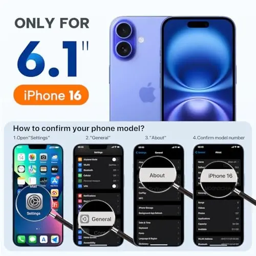 miracase Compatible with iPhone 16 Case, [Soft Anti-Scratch Microfiber Lining], Compatible with MagSafe, Liquid Silicone Case Shockproof Drop Protection Phone Case for 16,Dark Purple - MIRACASE (1)