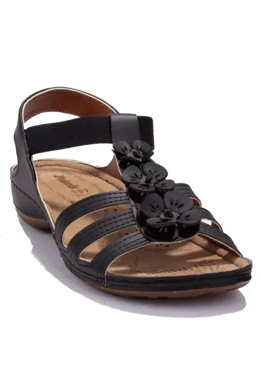 157362c Black Orthopedic Daily Women's Sandal - 1
