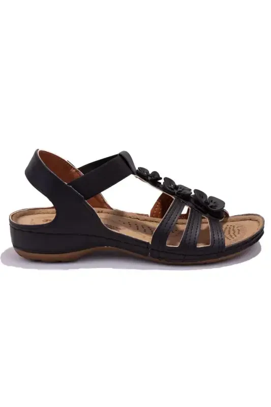 157362c Black Orthopedic Daily Women's Sandal - 2