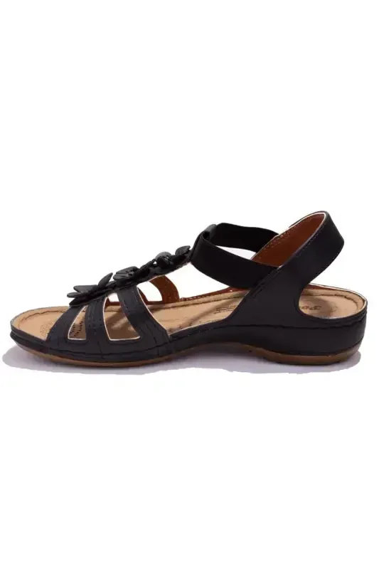 157362c Black Orthopedic Daily Women's Sandal - 3
