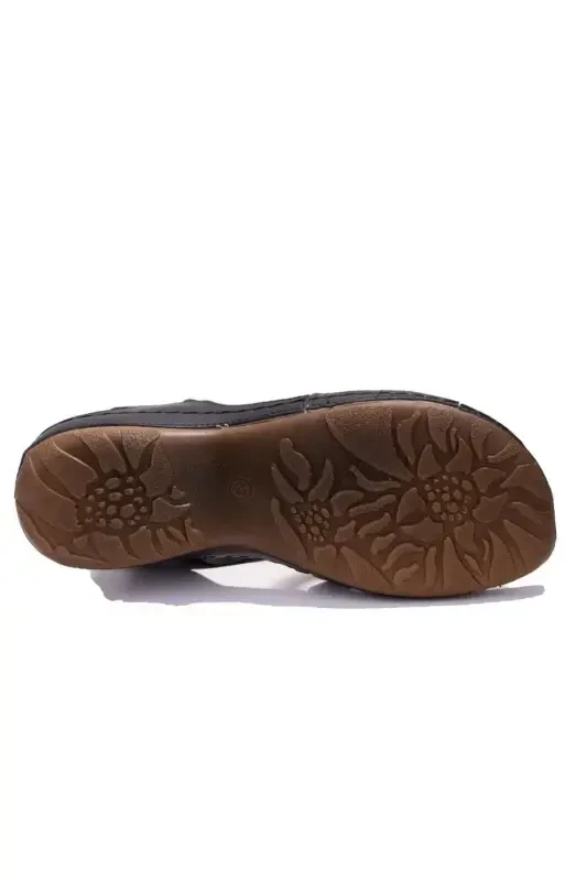 157362C Siyah Ortopedik Günlük Kadın Sandalet - 4
