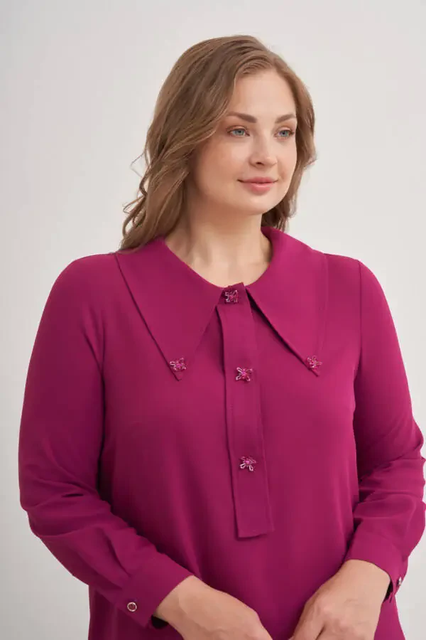 15748112 Туника с крупным воротником - 4