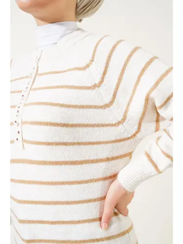 15808 Buttoned Cardigan - Biscuit-Beige - 3