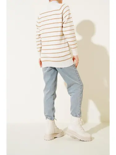 15808 Buttoned Cardigan - Biscuit-Beige - 4