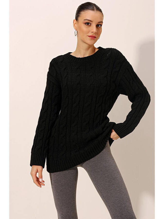 15849 Thick Knit Wool Sweater - Black - 8