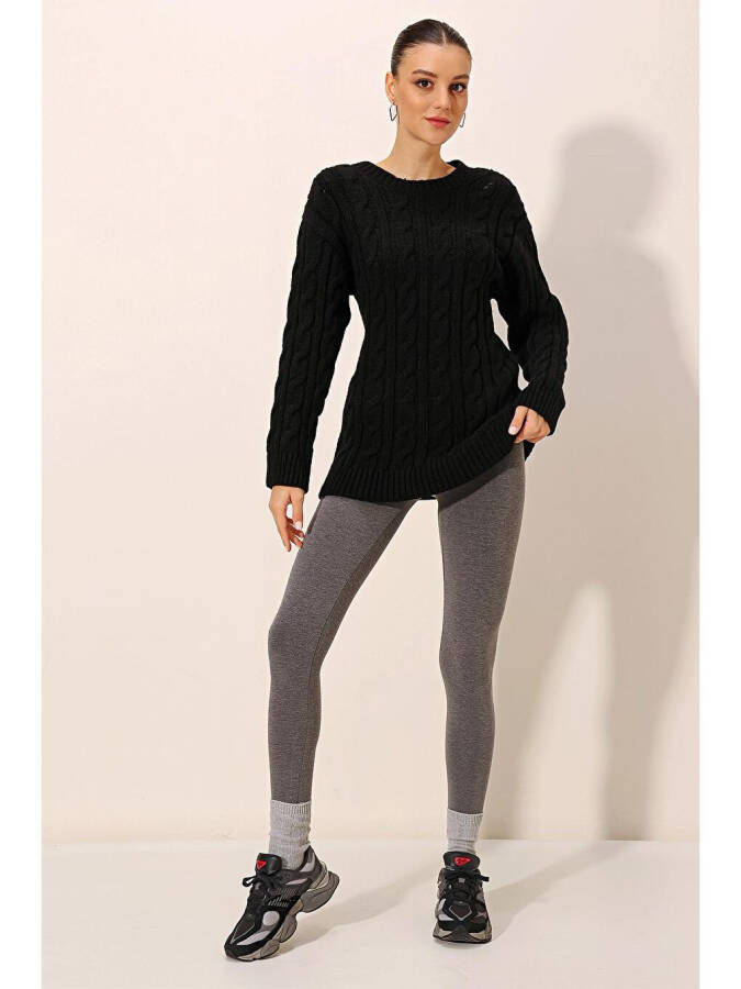 15849 Thick Knit Wool Sweater - Black - 9