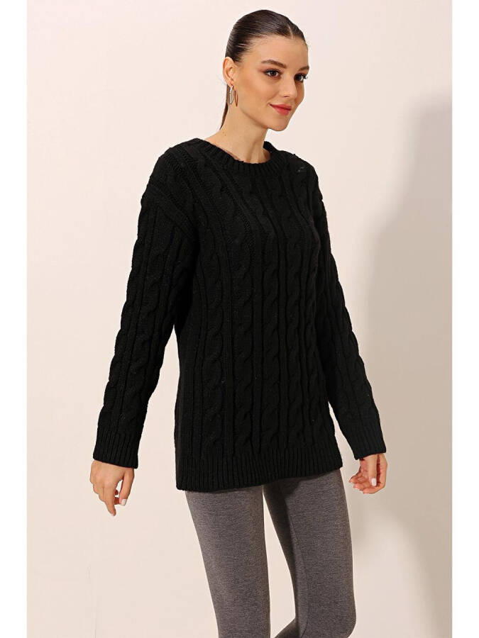 15849 Thick Knit Wool Sweater - Black - 10