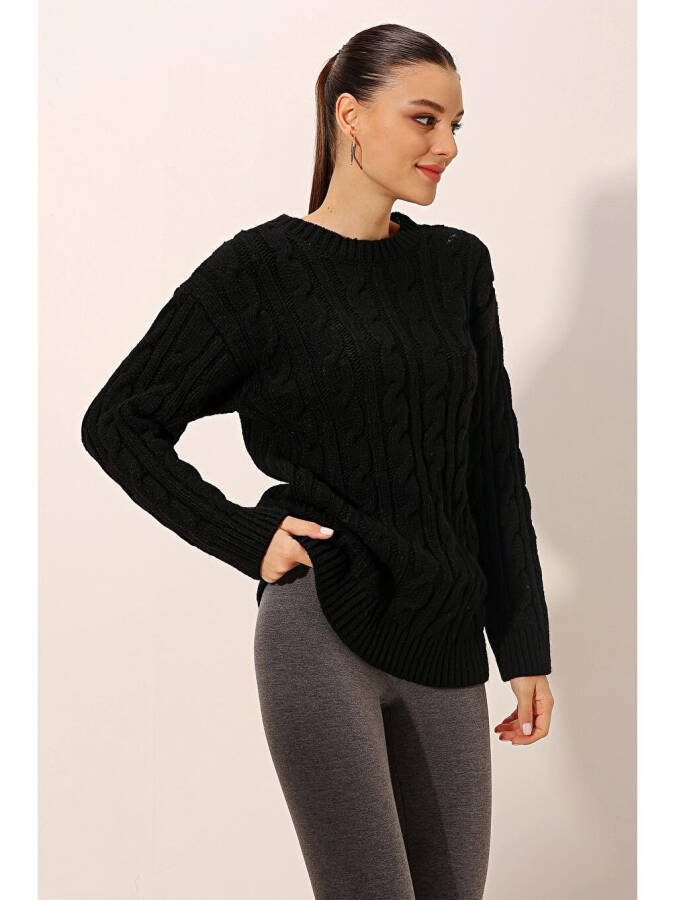 15849 Thick Knit Wool Sweater - Black - 12