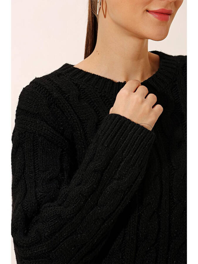 15849 Thick Knit Wool Sweater - Black - 13