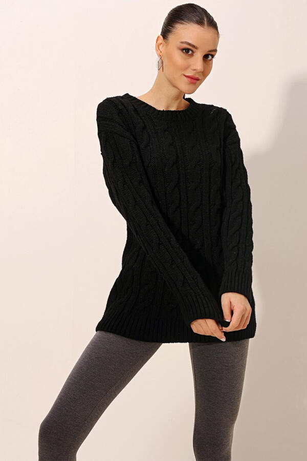 15849 Thick Knit Wool Sweater - Black - 18