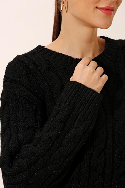 15849 Thick Knit Wool Sweater - Black - 20