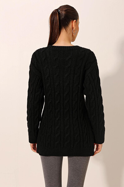 15849 Thick Knit Wool Sweater - Black - 21