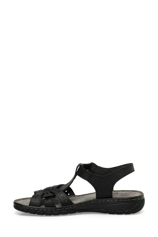 158589.Z4FX Siyah Kadın Comfort Sandalet-Siyah - 3
