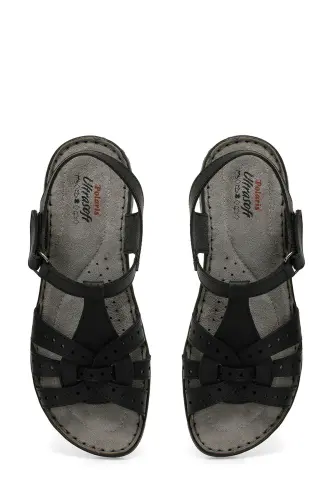 158589.Z4FX Siyah Kadın Comfort Sandalet-Siyah - 4