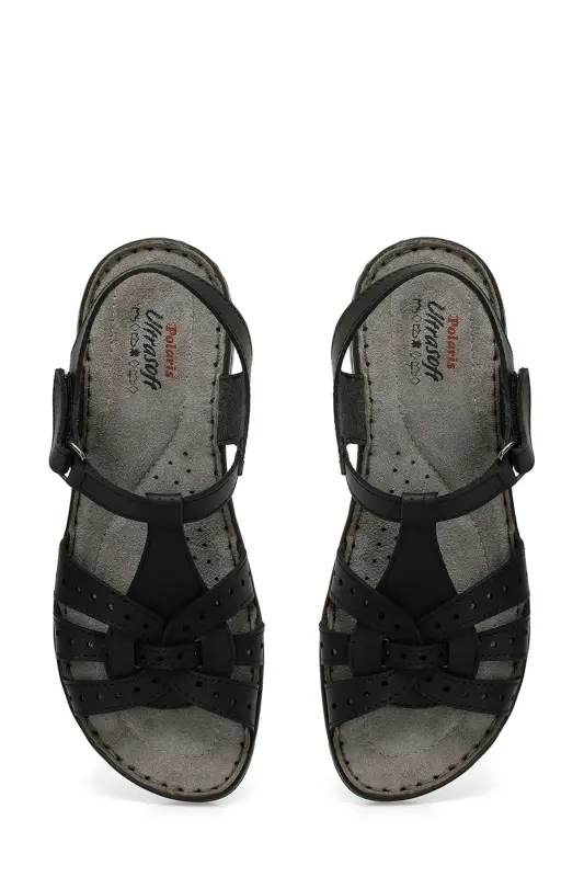 158589.Z4FX Siyah Kadın Comfort Sandalet-Siyah - 4