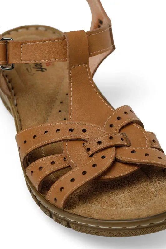 158589.Z4FX Taba Kadın Comfort Sandalet-Taba - 7