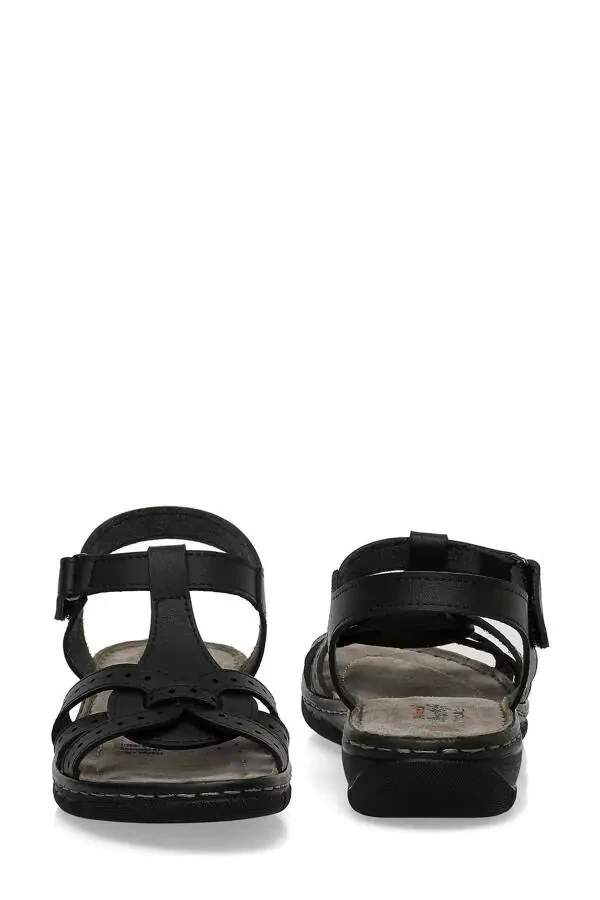 158589.Z5FX Qora Ayollar Tekis Sandal - 5