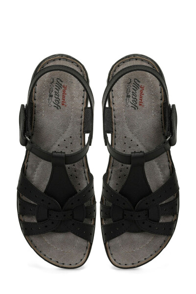 158589.Z5FX Qora Ayollar Tekis Sandal - 4