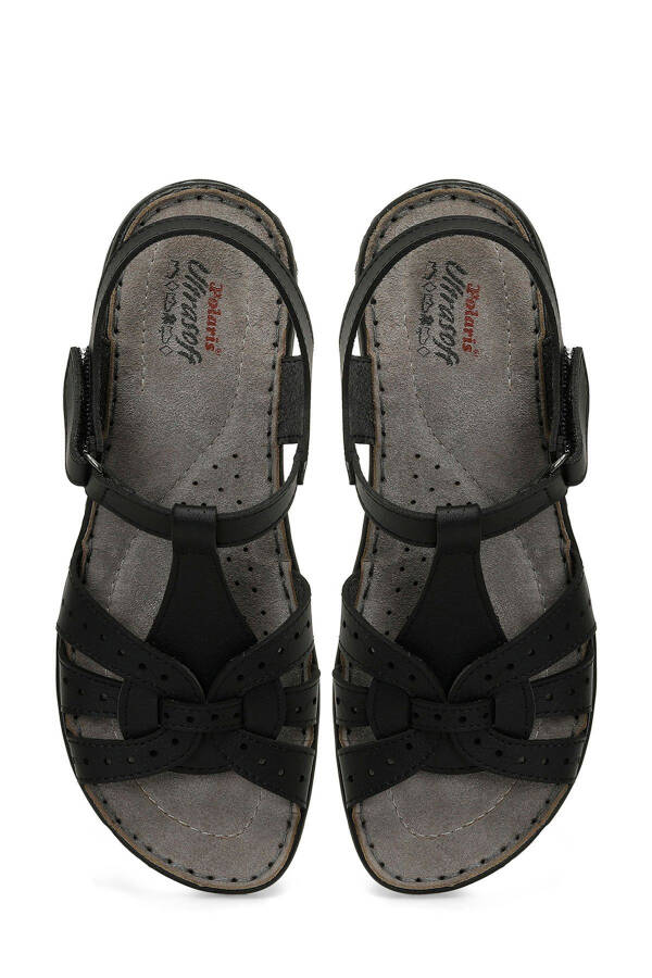 158589.Z5FX Qora Ayollar Tekis Sandal - 4