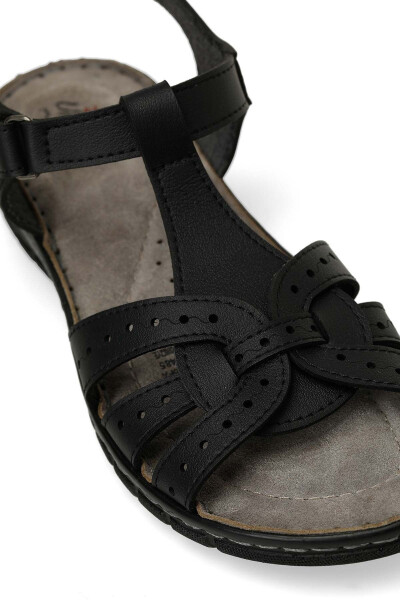 158589.Z5FX Qora Ayollar Tekis Sandal - 7