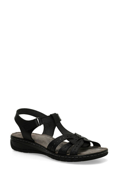 158589.Z5FX Qora Ayollar Tekis Sandal - POLARIS (1)