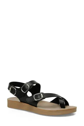 158657.z5fx Black Women's Comfort Sandals - Polaris (1)