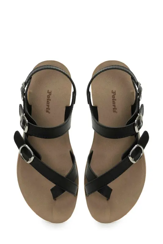 158657.z5fx Qora Ayollar Comfort Sandali - 4