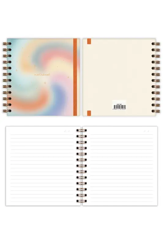 15x15 cm. Kare 2'li Set Spiralli Süresiz Planlayıcı Ajanda ve Defter-Renkli - 8