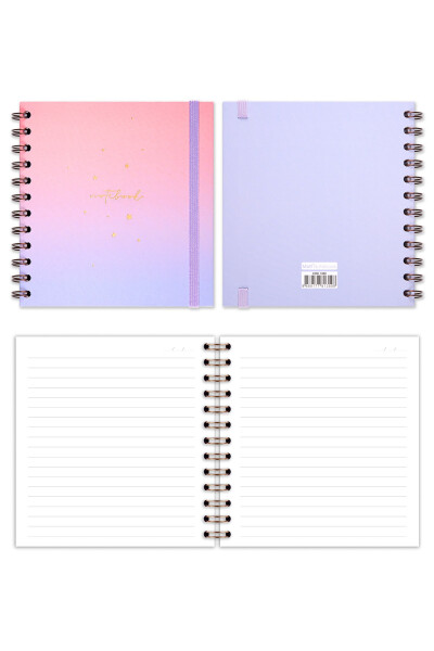 15x15 Cm Square 2-Pack Spiral Bound Perpetual Planner Agenda And Notebook Rainbow - 7