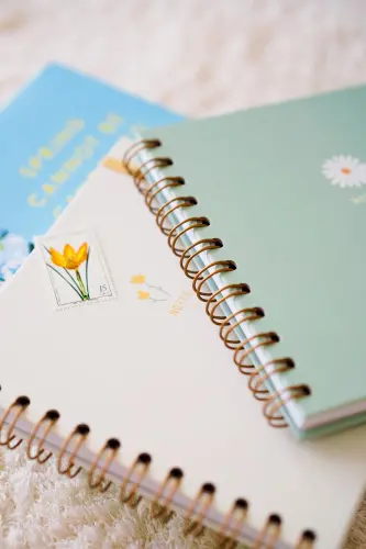 15x15 Cm Square 2-Piece Set Spiral Lined Undated Notebook Daisy-Green - MATT NOTEBOOK (1)