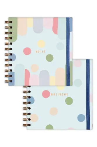 15x15 cm. Square 2-Set Spiral Notebook Lined Undated Dotted-Multicolor - 6