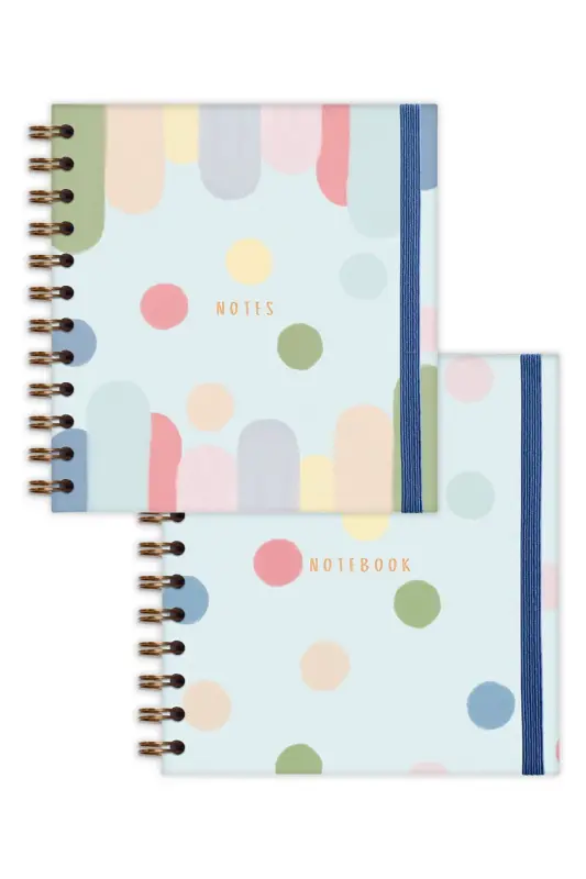 15x15 cm. Square 2-Set Spiral Notebook Lined Undated Dotted-Multicolor - 6
