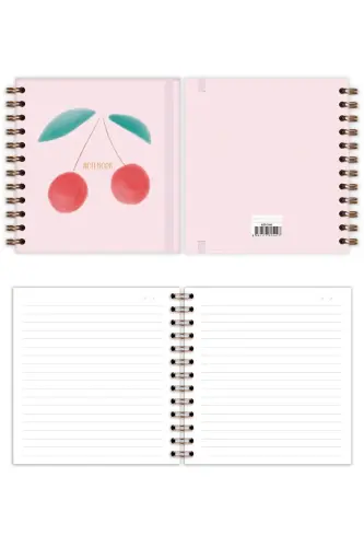 15x15 sm. Kvadrat 2 tоʻplam Spiral Аbadiy Planner Agenda va Daftar Gilos-Pushti - 7