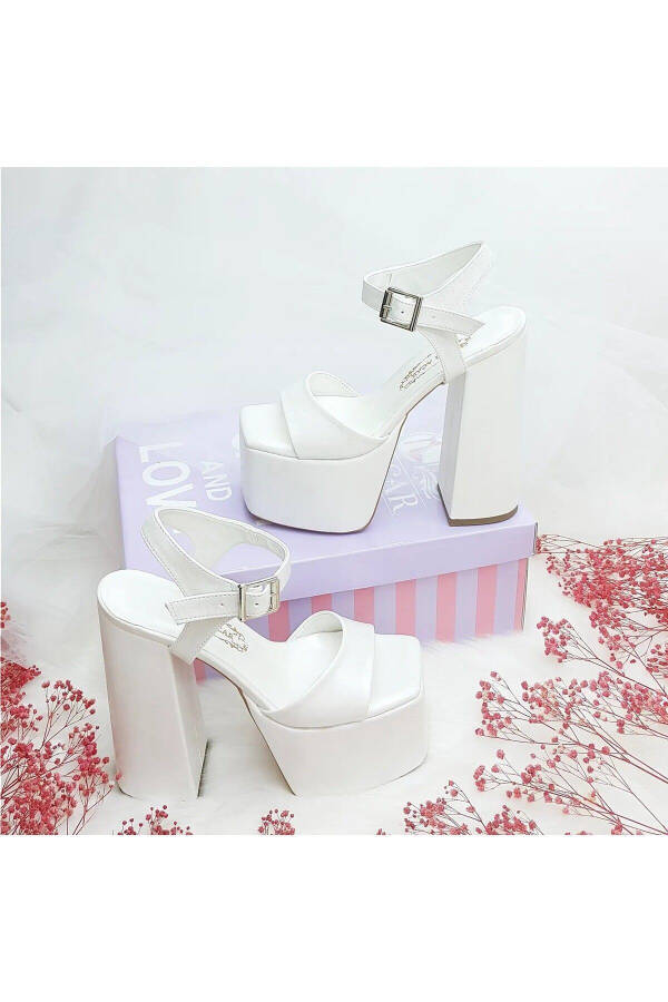 16 Cm Platform High Heel Low Inclined Sandal Model Comfortable Bridal Shoes Aslı Acar - 2