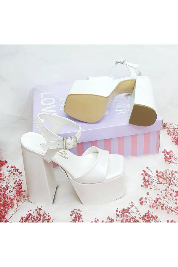 16 Cm Platform High Heel Low Inclined Sandal Model Comfortable Bridal Shoes Aslı Acar - 8