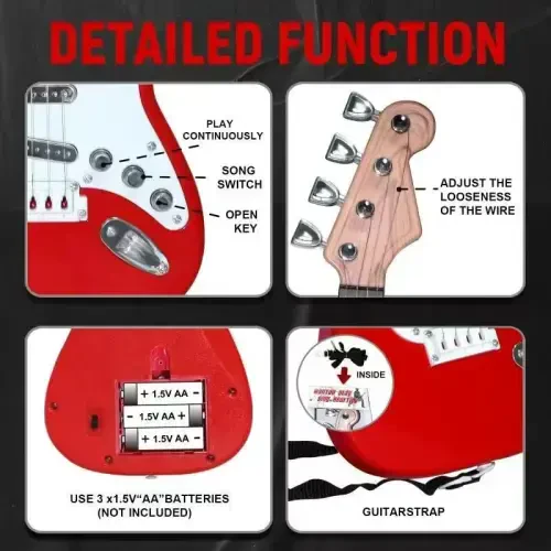 16 dyuymli bolalar va yangi boshlanuvchilar uchun mini gitara o'yinchoq, bolalar va o'g'il-qizlar uchun elektr gitara, asbob o'yinchoqlar bilan - 5