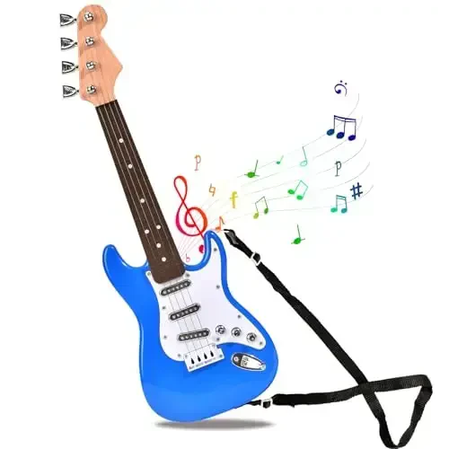 16 dyuymli bolalar va yangi boshlanuvchilar uchun mini gitara o'yinchoq, bolalar va o'g'il-qizlar uchun elektr gitara, tasma bilan asbob o'yinchoqlar - 1