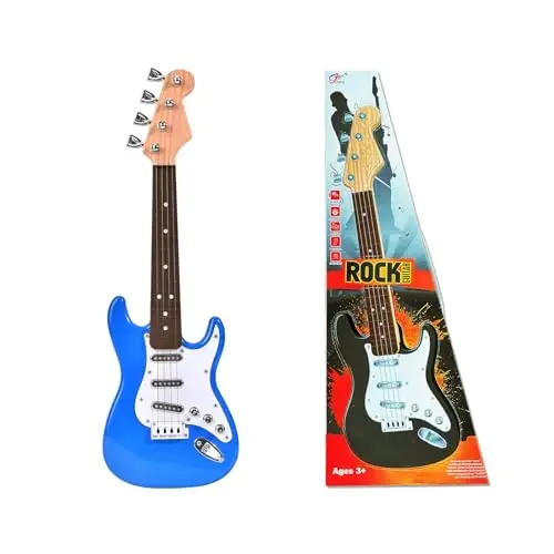 16 dyuymli bolalar va yangi boshlanuvchilar uchun mini gitara o'yinchoq, bolalar va o'g'il-qizlar uchun elektr gitara, tasma bilan asbob o'yinchoqlar - 5