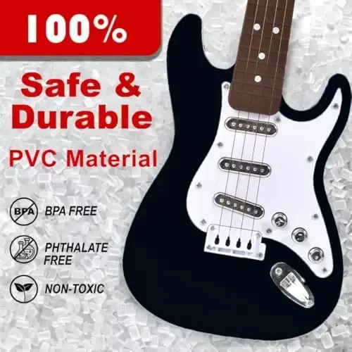 16 dyuymli bolalar va yangi boshlanuvchilar uchun mini gitara o'yinchoq, Toddlerlar, o'g'il bolalar va qizlar uchun tasma bilan elektr gitara asboblari - MODAZONE (1)