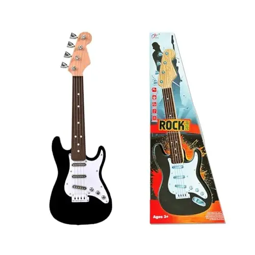 16 dyuymli bolalar va yangi boshlanuvchilar uchun mini gitara o'yinchoq, Toddlerlar, o'g'il bolalar va qizlar uchun tasma bilan elektr gitara asboblari - 6