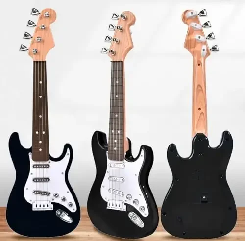 16 dyuymli bolalar va yangi boshlanuvchilar uchun mini gitara o'yinchoq, Toddlerlar va o'g'il bolalar va qizlar uchun tasma bilan elektr gitara asboblari o'yinchoqlari - 4