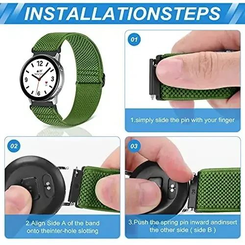 16 mm, 18 mm, 19 mm, 20 mm, 22 mm, 24 mm soat tasmalari bilan mos keluvchi Relting, tez chiqariladigan almashtiriladigan bilaguzuk, sozlanishi cho'ziluvchan neylon yagona ilmoqli tasmalar, erkaklar va ayollar uchun mato to'quv sport elastik tasmalar - 3