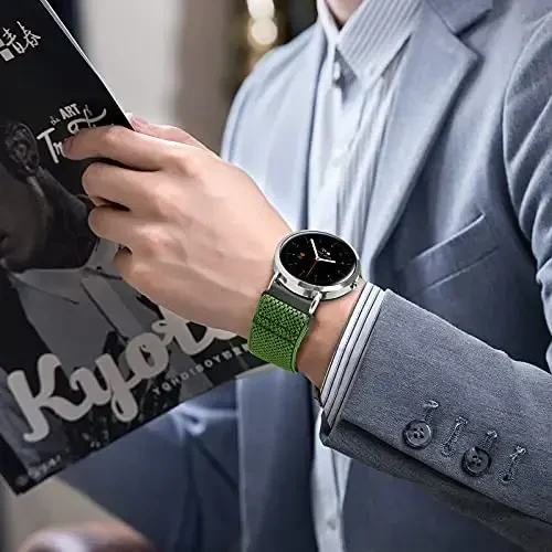 16 mm, 18 mm, 19 mm, 20 mm, 22 mm, 24 mm soat tasmalari bilan mos keluvchi tez chiqariladigan almashtiriladigan bilaguzuk, sozlanishi cho'ziluvchan neylon yagona halqa tasmalar mato o'ralgan sport elastik tasmalar erkaklar ayollar uchun - 6