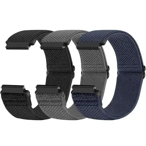 16 mm, 18 mm, 19 mm, 20 mm, 22 mm, 24 mm soat tasmalari bilan mos keluvchi, tez chiqariladigan almashtirish bilaguzuk, sozlanishi cho'ziluvchan neylon yagona loop tasmalar mato o'ralgan sport elastik tasmalar erkaklar ayollar uchun - MODAZONE